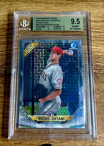 2018 Shohei Ohtani Bowman Chrome Mega Box ROY Favorites Rookie BGS 9.5 Refractor
