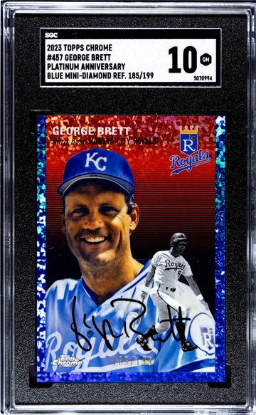 2023 Topps Chrome #457 George Brett Platinum Anniversary /199 SGC 10