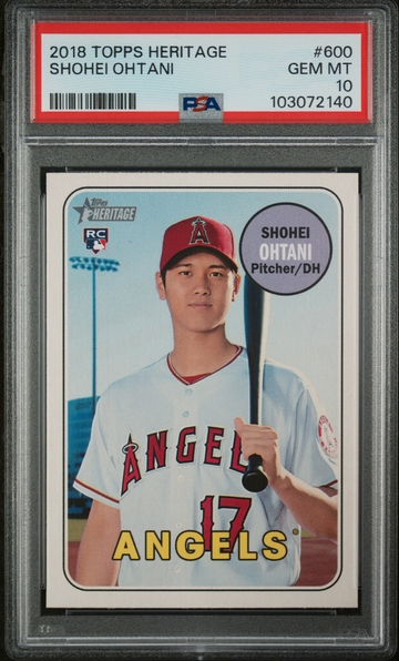 2018 Topps Heritage Shohei Ohtani #600 Rookie RC PSA 10