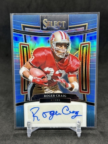 Roger Craig 2023 Panini Select Blue Prizm Auto /49 #SIG-RCR 49ers