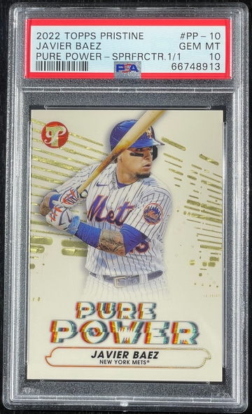 Javier Baez 2022 Topps Pristine Pure Power Superfractor 1/1 #PP-10 PSA GEM MINT 10