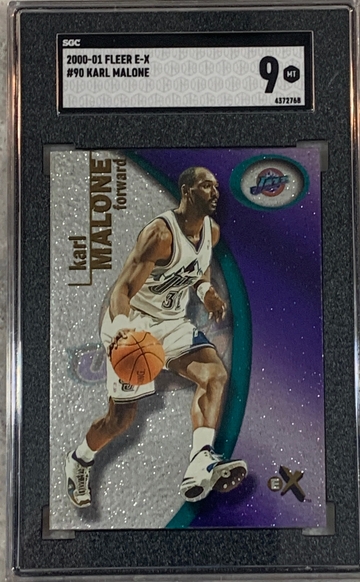 2000-01 Fleer E-X #90 Karl Malone SGC 9