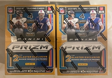 2021 Prizm Football Blaster Box Fanatics Exclusive Orange Ice