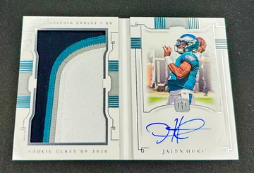 2020 Jalen Hurts National Treasures Rookie Patch Auto Booklet RPA /99 Signatures Prime Jumbo