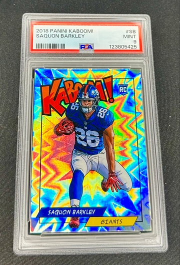 2018 Saquon Barkley Panini Kaboom Holo Rookie PSA 9 #K-SB SP RC Vertical KABOOM!