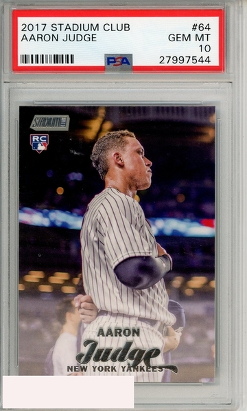 2017 STADIUM CLUB AARON JUDGE #64 PSA 10 GEM MT  RC ROOKIE