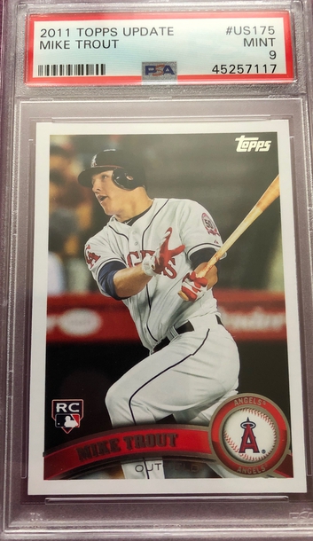 2011 topps update mike trout rookie PSA 9