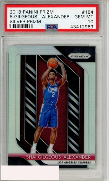 2018 PANINI PRIZM S GILGEOUS-ALEXANDER #184 SILVER PSA 10 GEM MT ROOKIE RC