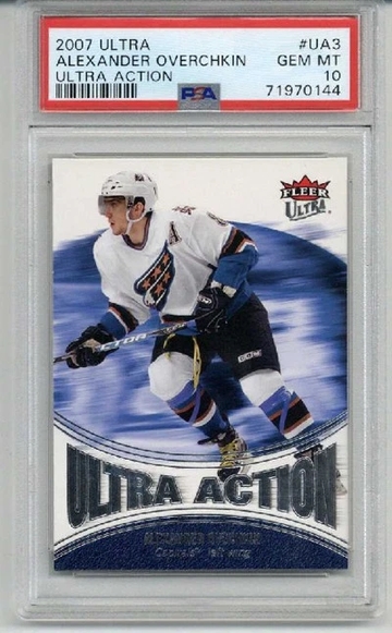 2007 FLEER ULTRA ULTRA ACTION #UA3 ALEXANDER OVECHKIN CARD CAPITALS PSA 10
