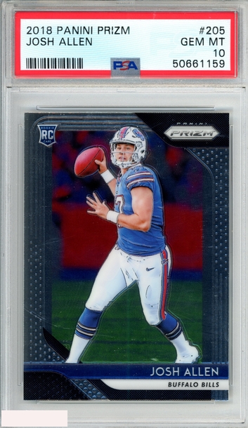 2018 PANINI PRIZM JOSH ALLEN #205 ROOKIE RC BUFFALO BILLS PSA 10 GEM MT