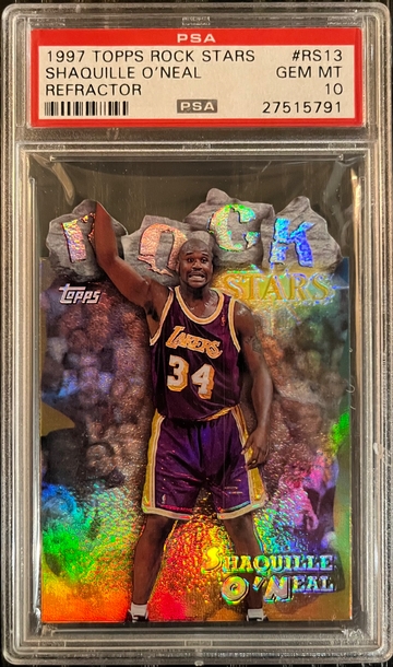 1997-98 Topps Rock Stars Refractor #RS13 Shaquille O'Neal Lakers PSA 10 GEM MINT