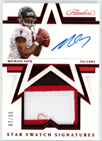 Michael Vick 2021 Panini Flawless Star Swatch Autograph Patch 05/10