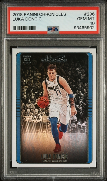 2018 Panini Chronicles Luka Doncic Studio Rookie Card RC #296 PSA 10 Gem Mint
