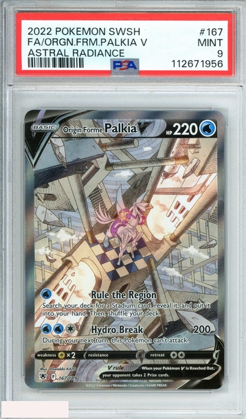 2022 POKEMON SWSH ASTRAL RADIANCE FA ORIGIN FORME PALKIA V #167 PSA 9 MINT