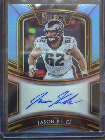 2020 Select Jason Kelce Auto Light Blue Prizm /49