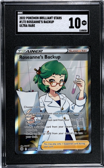 2022 Pokémon Brilliant Stars Trainer Roseanne's Backup #172 Ultra Rare SGC 10