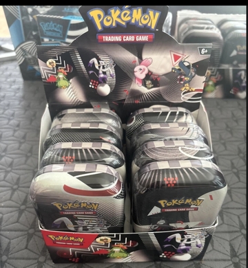 Pokémon Mini tins black and white 8 tin display case