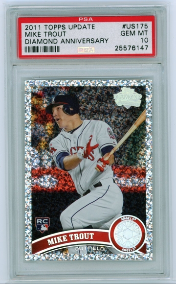 2011 Topps Update #US175 Mike Trout Diamond Anniversary!! PSA 10 GEM MINT!!!
