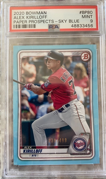 2020 Bowman Alex Kirilloff #BP80 Sky Blue /499