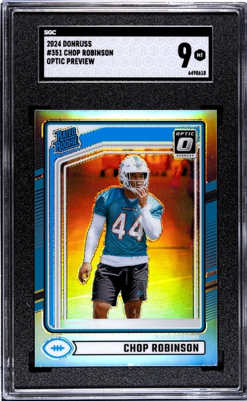 2024 Donruss Optic Preview Chop Robinson #351 RC SGC 9