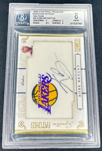 2009 Kobe Bryant Panini National Treasures Logo Signature Patches Auto /100 BGS 8 #24 Jersey Autograph SP