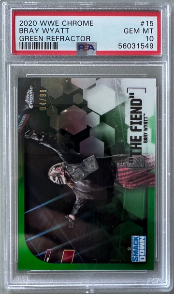 2020 Topps Chrome WWE Bray Wyatt The Fiend Green Refractor PSA 10