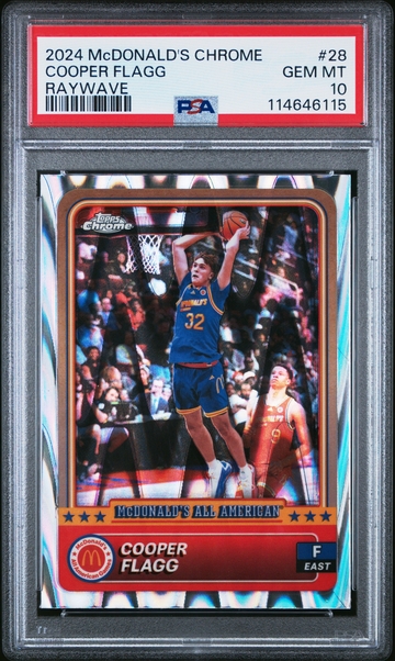 2024 Topps Chrome McDonald’s All-American RAYWAVE #28 COOPER FLAGG Rookie PSA 10