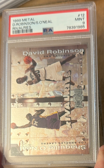 1999 Metal Shaquille O'Neal David Robinson Rivalries PSA 9