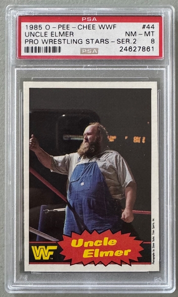 1985 O-Pee-Chee WWF WWE Uncle Elmer Pro Wrestling Stars Series 2 PSA 8