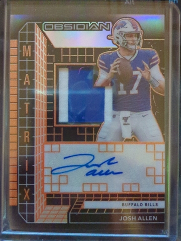 2020 Obsidian Josh Allen Matrix Patch Auto Orange /15