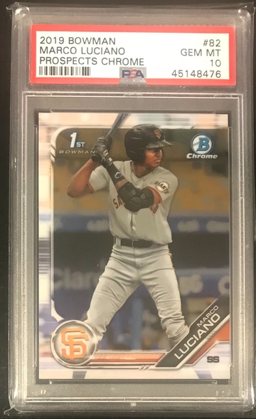 2019 Bowman Chrome Marco Luciano 1st Prospect #BCP82 PSA 10 GEM MINT Giants