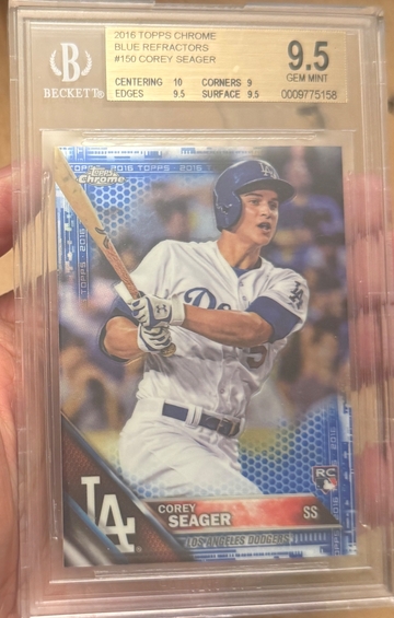 2016 Topps Chrome Corey Seager Rookie Blue Refactor /150 BGS 9.5
