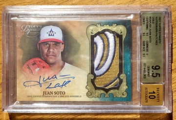 2021 Topps Dynasty Juan Soto 1/1 World Series Champions sleeve patch auto