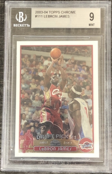 2003 Lebron James topps Chrome #111 BGS 9