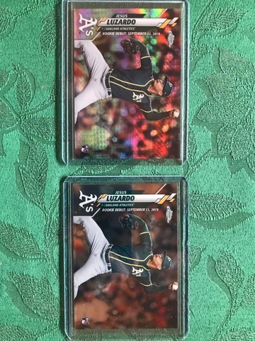 2020 Topps Chrome (U-56) Jesus Luzardo refractor (#07/99) + base rookie