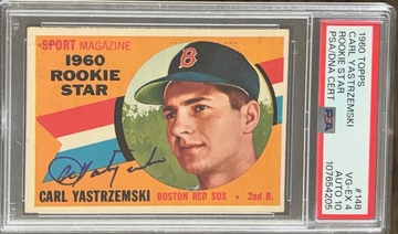 1960 Topps  Carl Yastrzemski #148 RC PSA 4 Auto 10