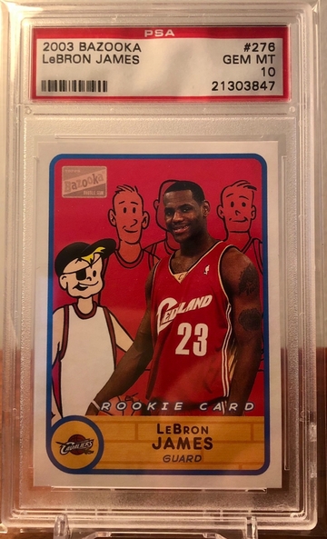 LeBron James 2003 Bazooka Rookie RC PSA 10