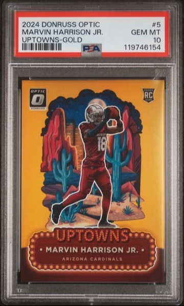 2024 Donruss Optic Marvin Harrison Jr. Uptowns Gold #5 PSA 10