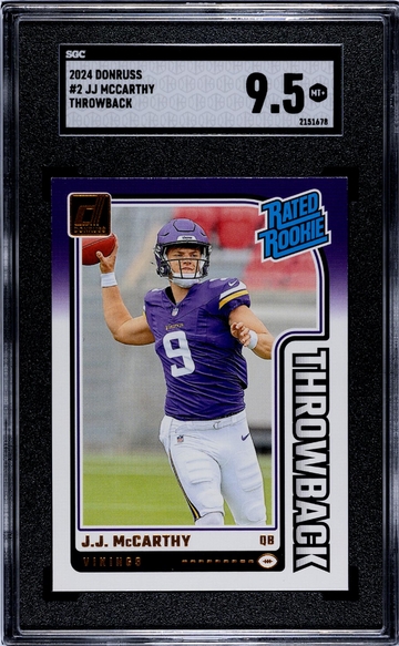 2024 Donruss #2 JJ McCarthy Throwback SGC 9.5