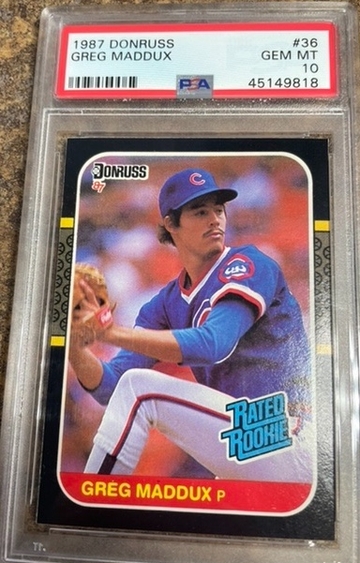 Greg Maddux 1987 Donruss RC Rated Rookie PSA 10