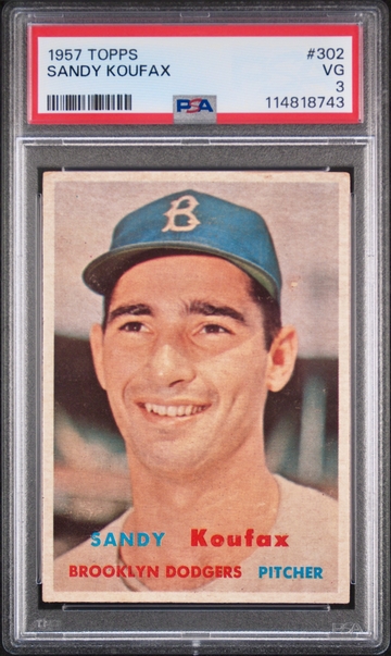 1957 Topps #302 Sandy Koufax PSA 3 VG