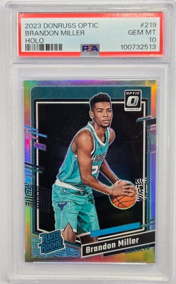 Brandon Miller 2023 Donruss Optic Rated Rookie #219 Holo Prizm PSA 10 GEM MINT
