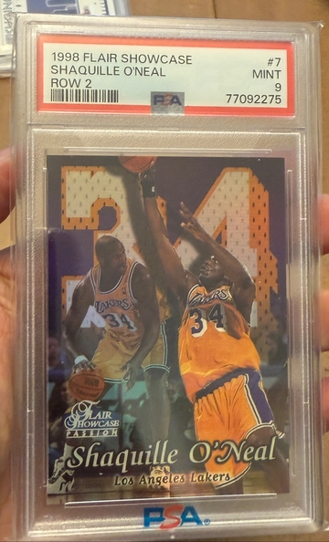 1998 Flair Showcase Shaquille O'Neal Row 2 PSA 9
