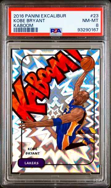 2016 Kobe Bryant Panini Excalibur Kaboom PSA 8 #23 Holo Vertical SP LOWEST POP KABOOM!