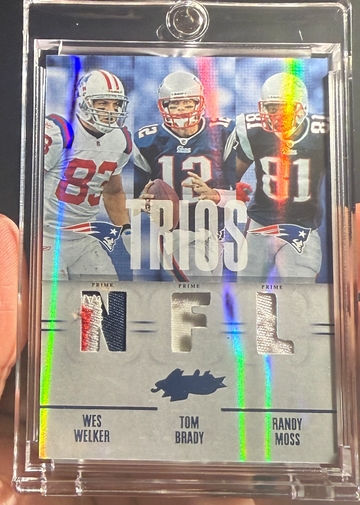 2010 Absolute Memorabilia Trios Spectrum Prime Tom Brady Randy Moss Wes Welker Jersey /25