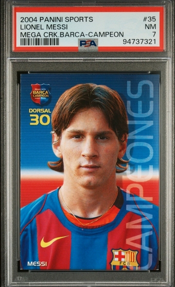 2004 Mega Cracks Barca Messi #35 PSA 7