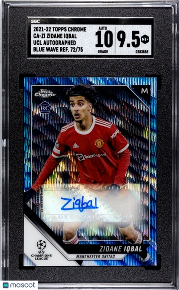2021-22 Topps Chrome Ucl Zidane Iqbal #CA-ZI Auto. Blue Wave Refractor SGC 9.5