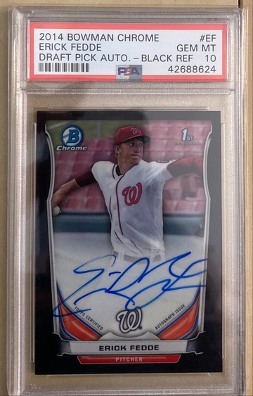 2014 Bowman Chrome ERICK FEDDE BLACK REFRACTOR AUTO RC #/35 PSA 10 GEM MINT!