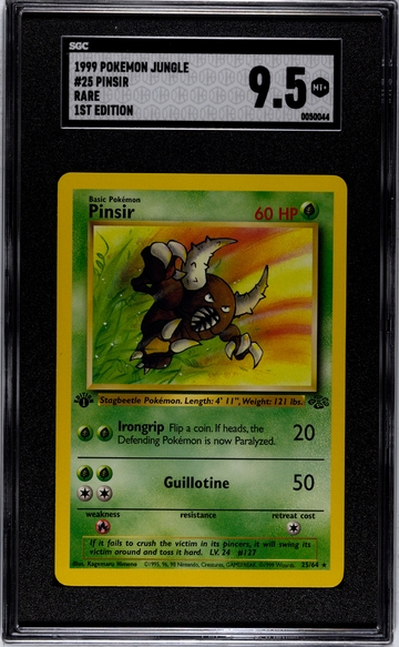 1999 Pokémon Jungle Pinsir #25 Rare 1st Edition SGC 9.5