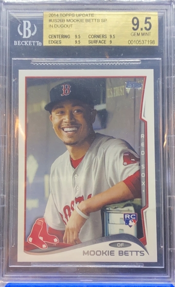2014 Mookie Betts Topps Update Smiling Dugout SP